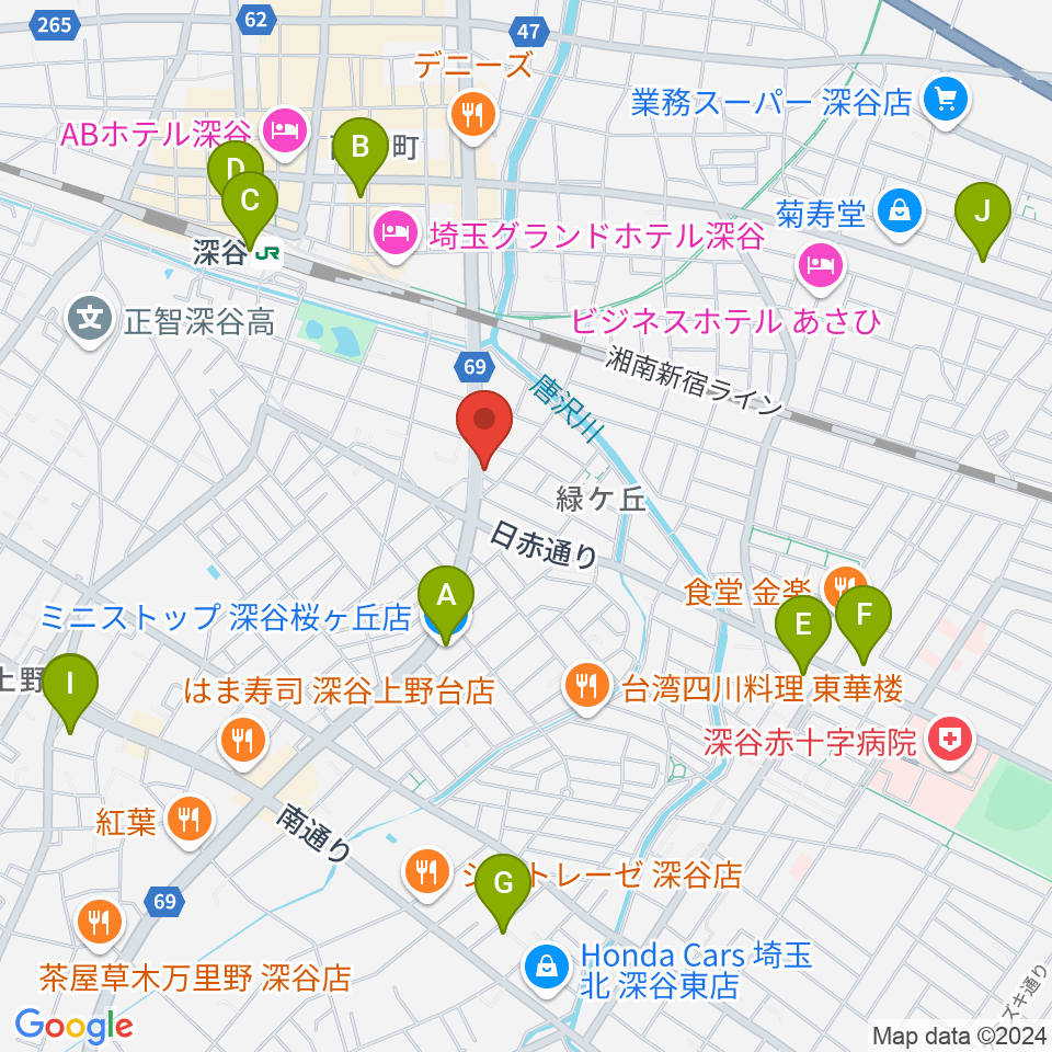 FMふっかちゃん周辺のコンビニエンスストア一覧地図