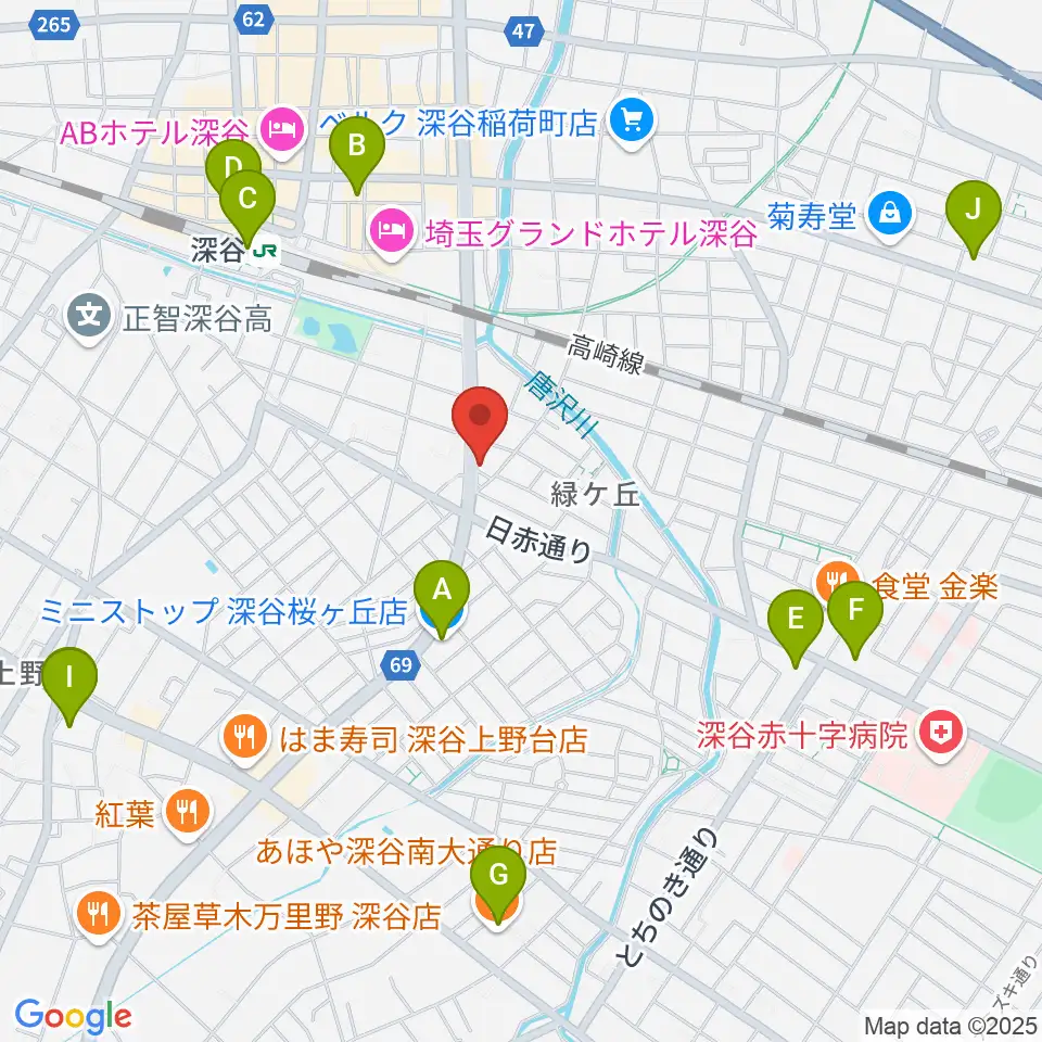 FMふっかちゃん周辺のコンビニエンスストア一覧地図