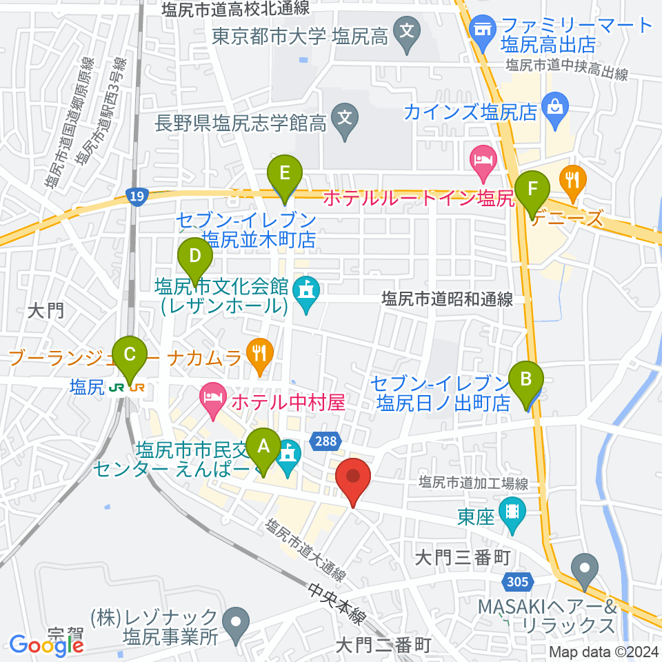 高ボッチ高原FM周辺のコンビニエンスストア一覧地図