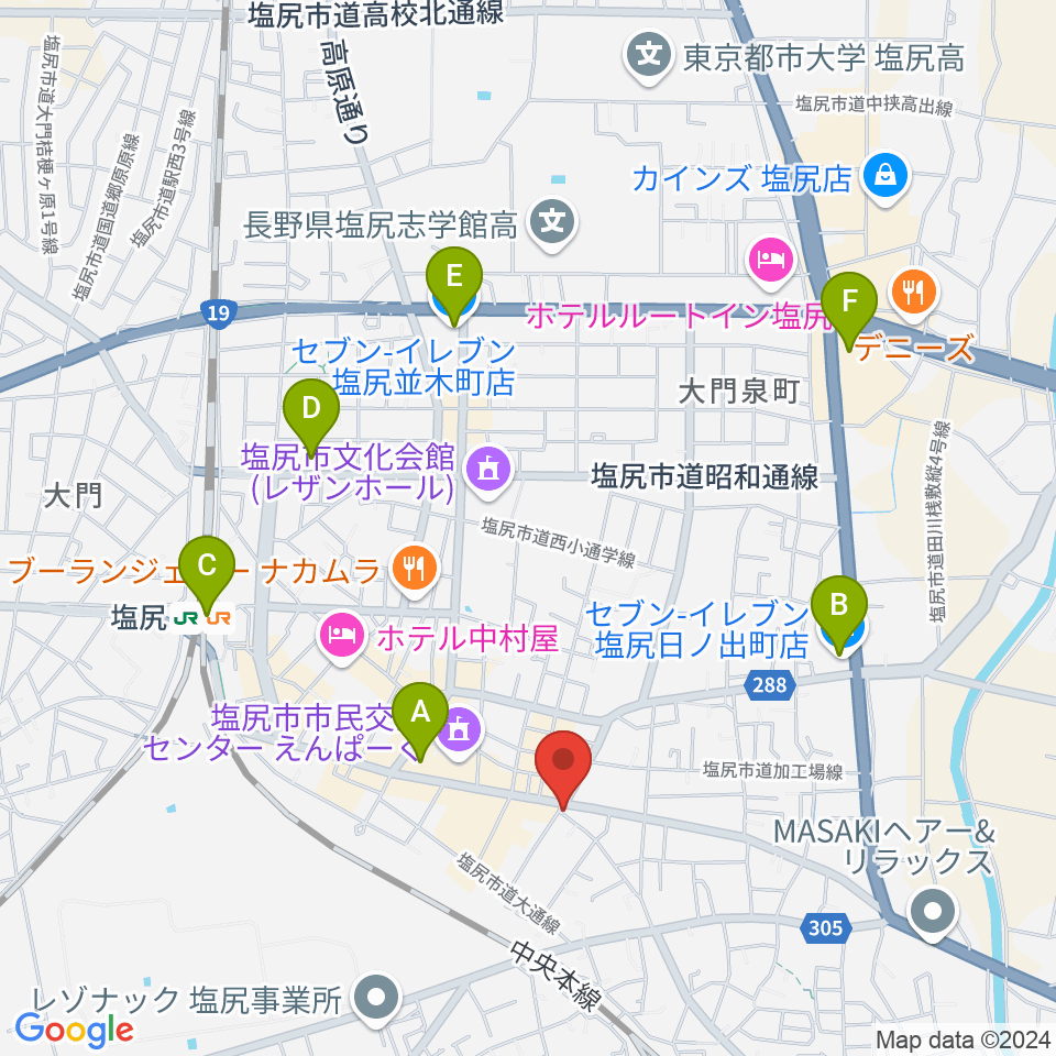 高ボッチ高原FM周辺のコンビニエンスストア一覧地図