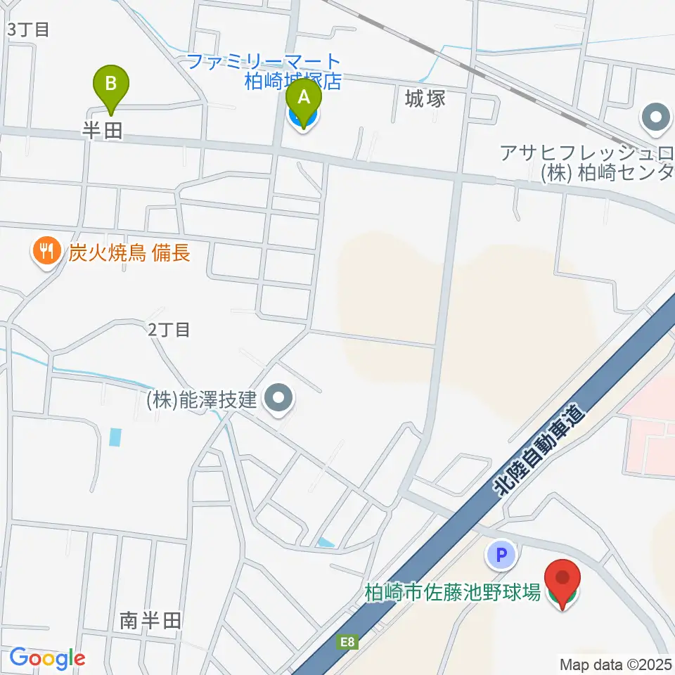 佐藤池野球場周辺のコンビニエンスストア一覧地図