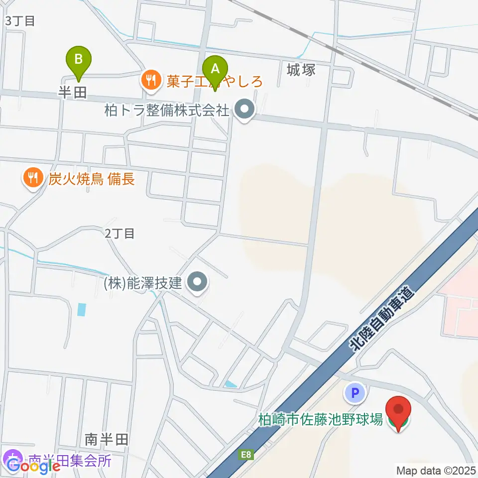 佐藤池野球場周辺のコンビニエンスストア一覧地図