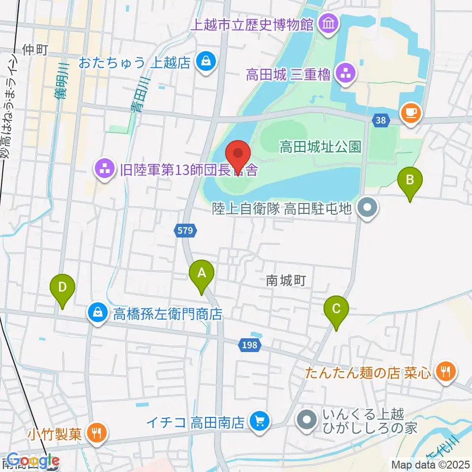 高田城址公園野球場周辺のコンビニエンスストア一覧地図