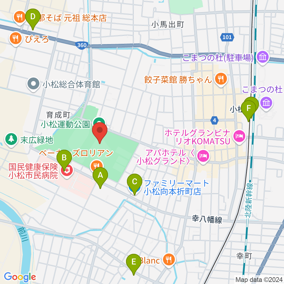 弁慶スタジアム周辺のコンビニエンスストア一覧地図