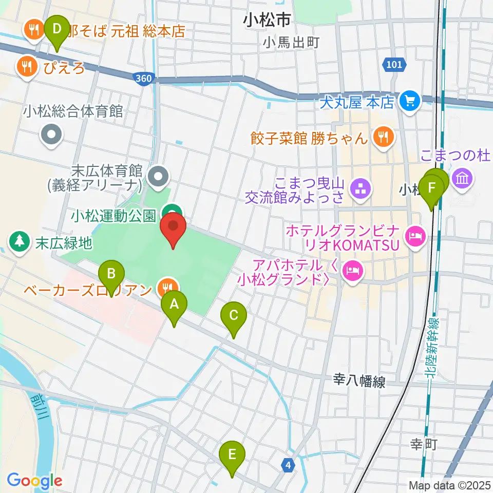 弁慶スタジアム周辺のコンビニエンスストア一覧地図