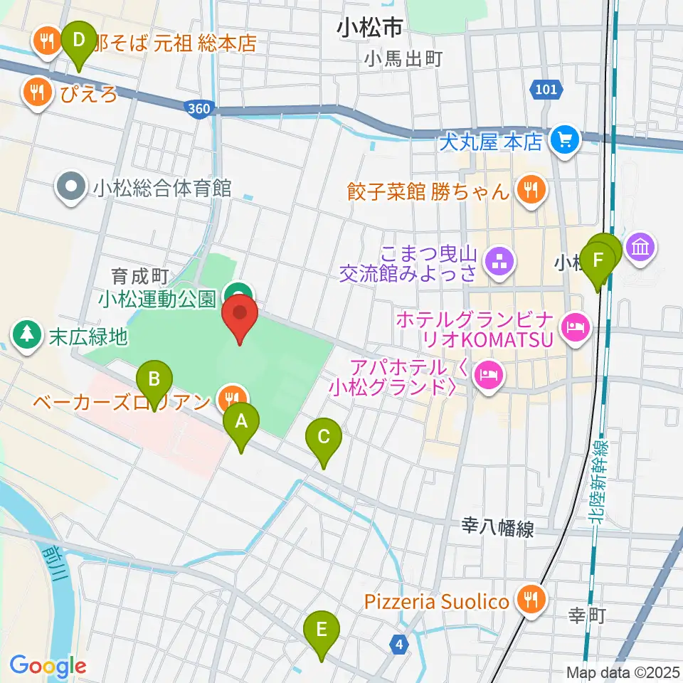 弁慶スタジアム周辺のコンビニエンスストア一覧地図