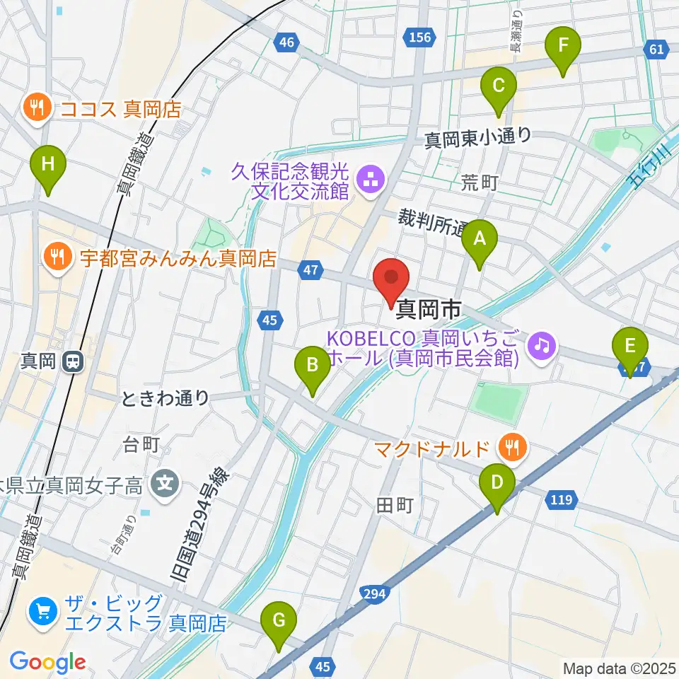 FMもおか周辺のコンビニエンスストア一覧地図