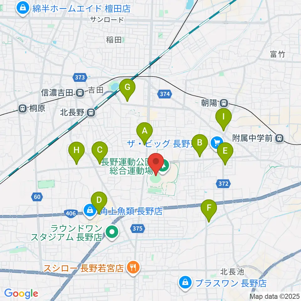 長野県営野球場周辺のコンビニエンスストア一覧地図