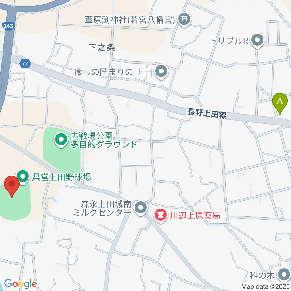 長野県営上田野球場周辺のコンビニエンスストア一覧地図