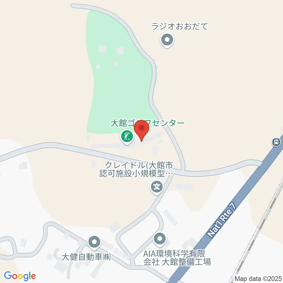 FMラジオおおだて周辺のコンビニエンスストア一覧地図