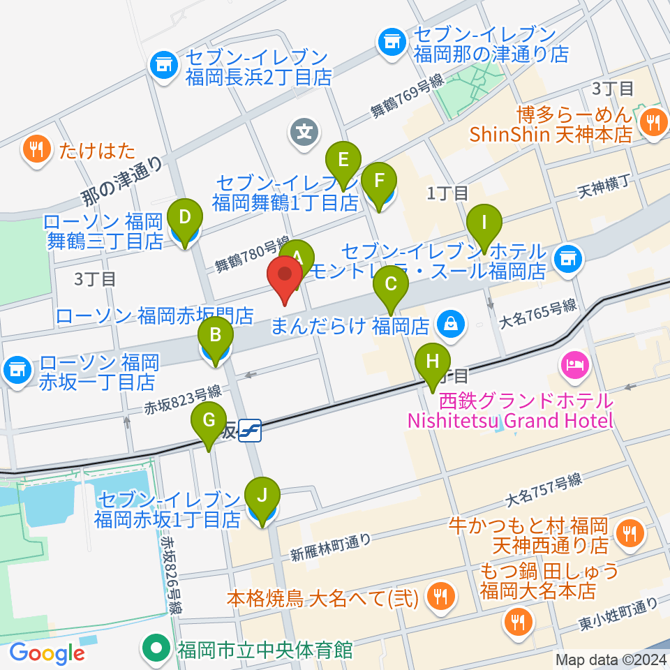 中央録音システム周辺のコンビニエンスストア一覧地図