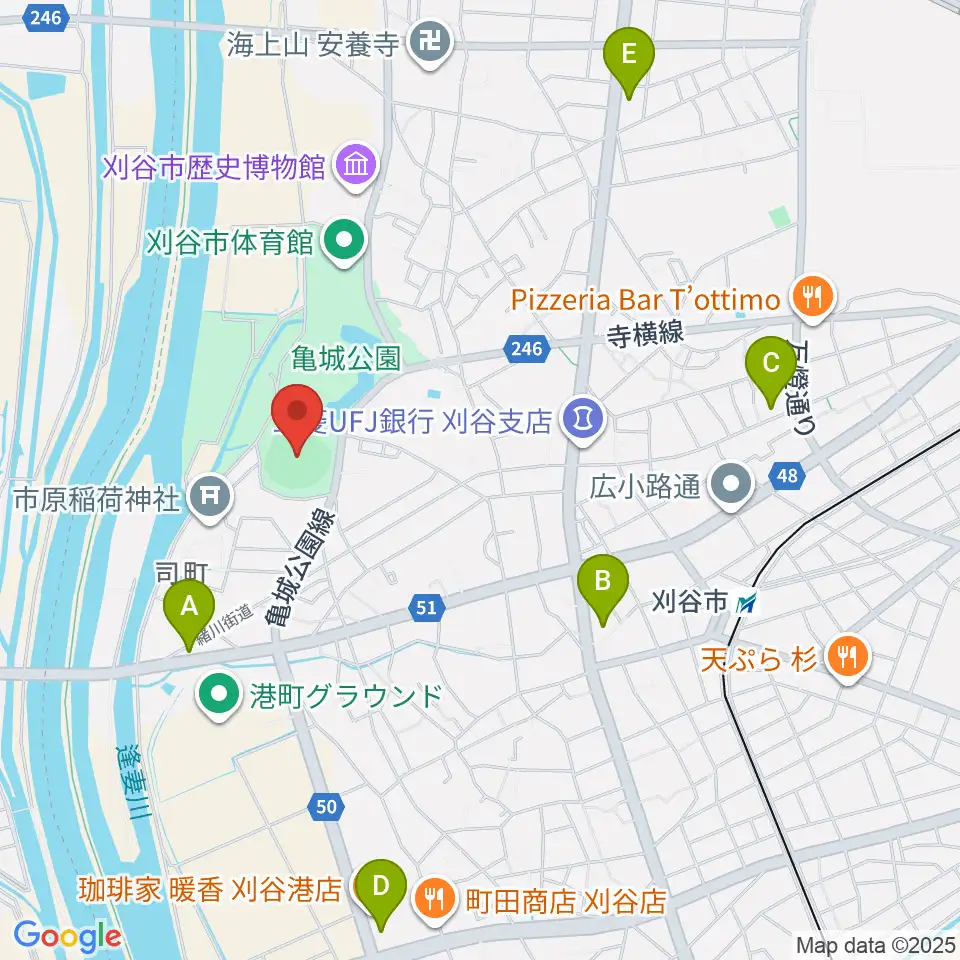 刈谷球場周辺のコンビニエンスストア一覧地図