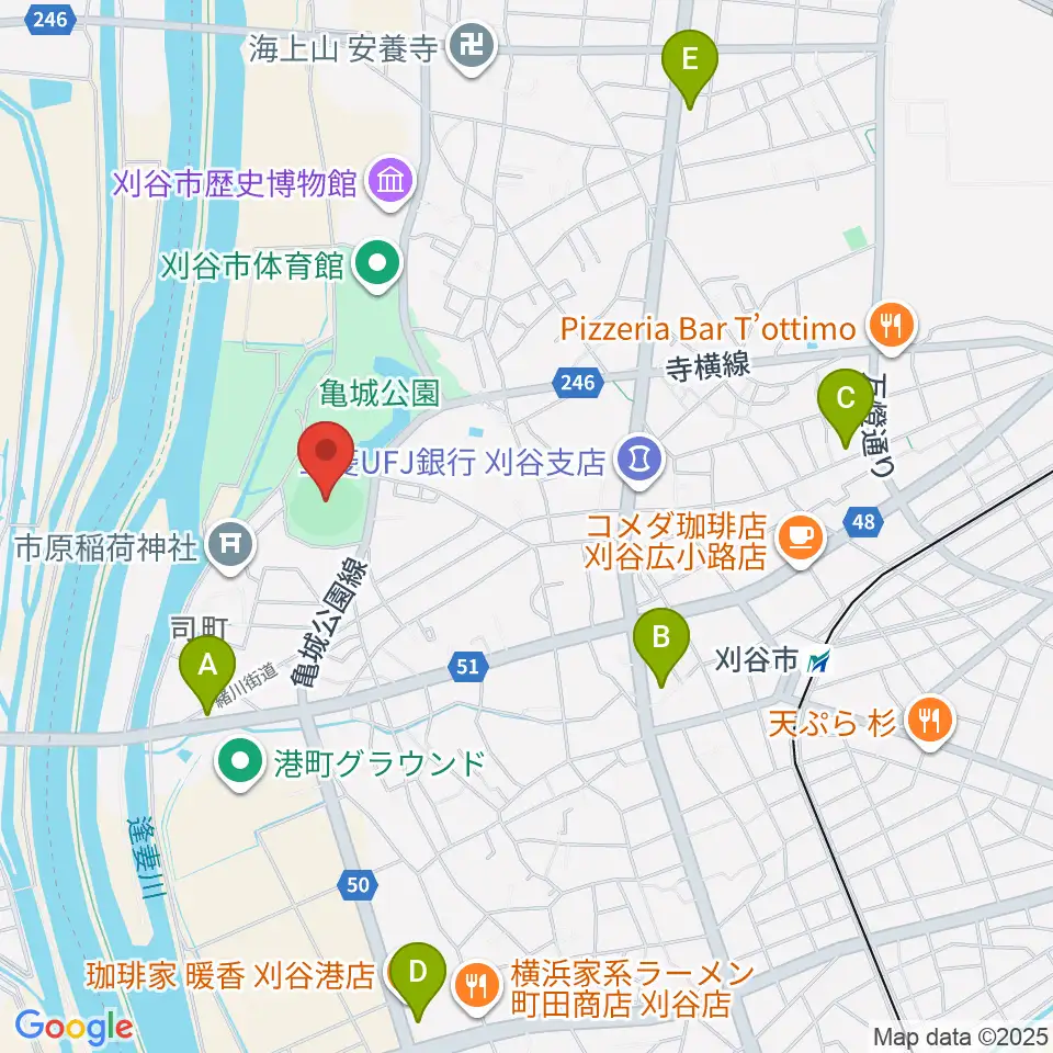 刈谷球場周辺のコンビニエンスストア一覧地図