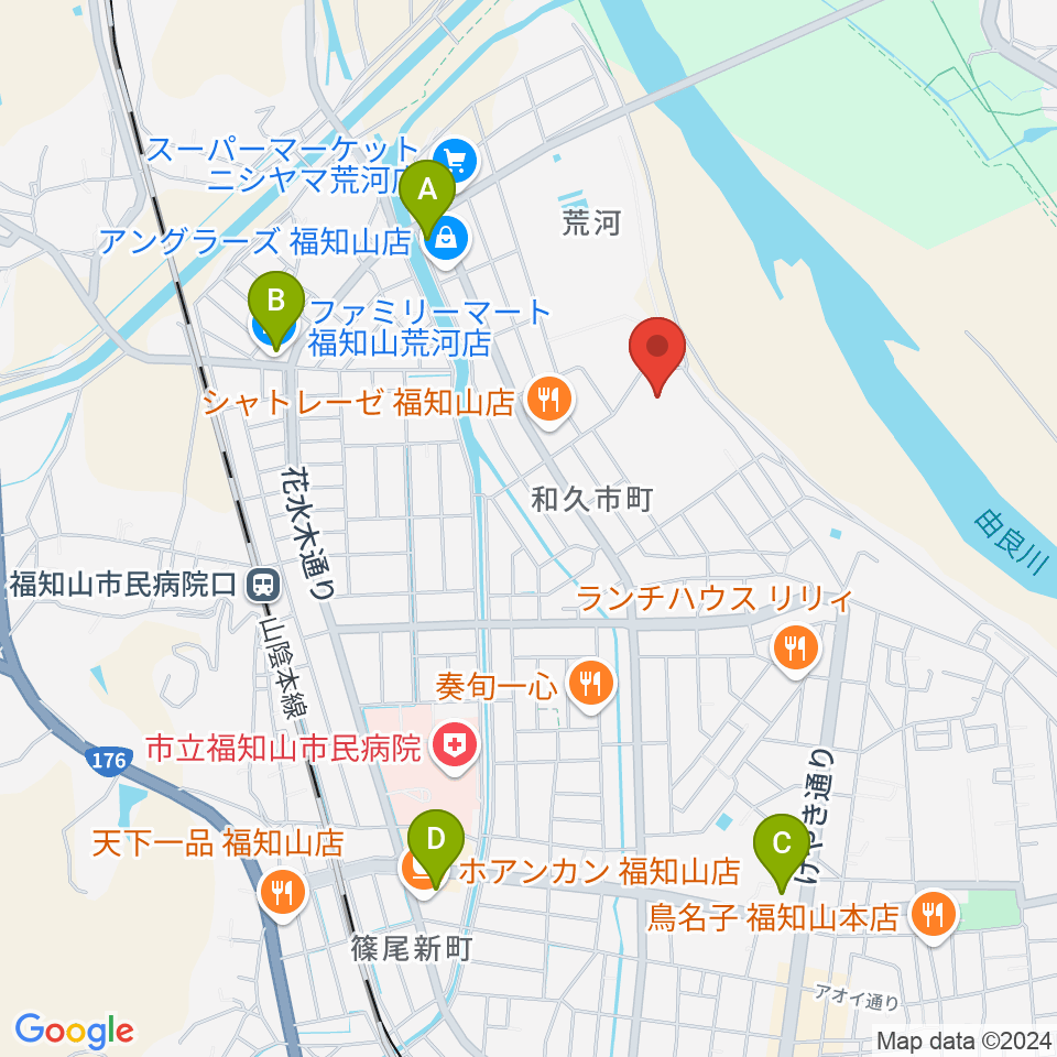 福知山SECカーボンスタジアム周辺のコンビニエンスストア一覧地図