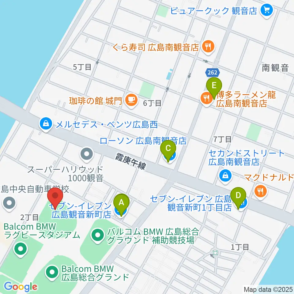 バルコムBMWベースボールスタジアム周辺のコンビニエンスストア一覧地図
