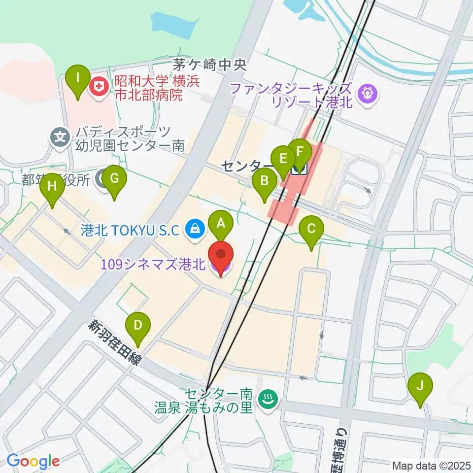 109シネマズ港北周辺のコンビニエンスストア一覧地図