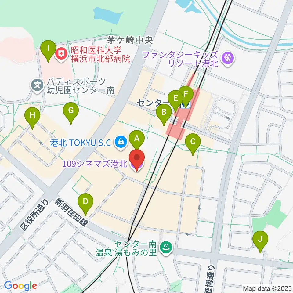 109シネマズ港北周辺のコンビニエンスストア一覧地図