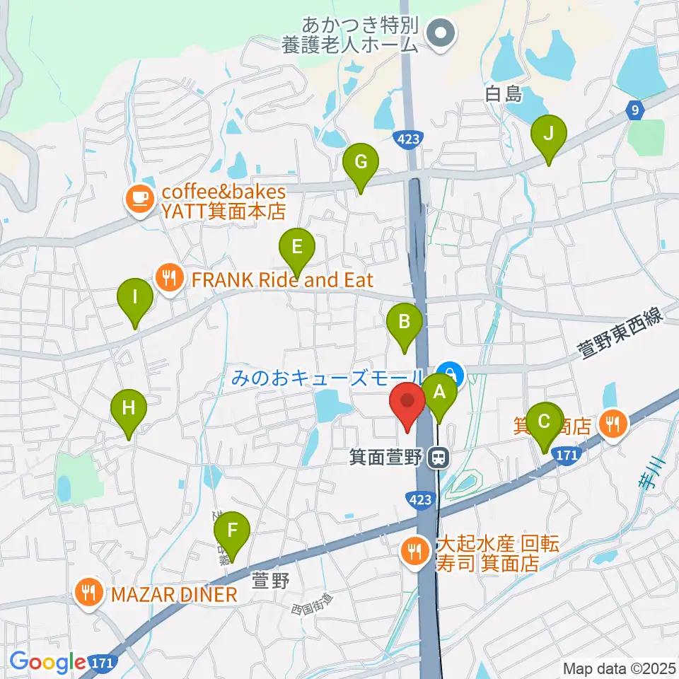 109シネマズ箕面周辺のコンビニエンスストア一覧地図