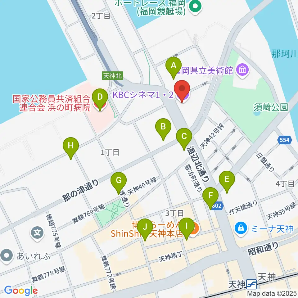 KBCシネマ1・2周辺のコンビニエンスストア一覧地図