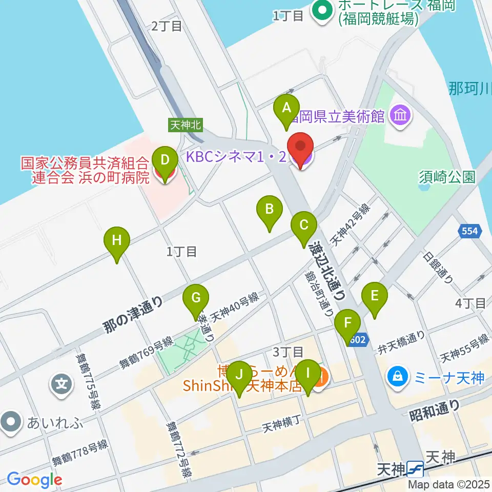 KBCシネマ1･2周辺のコンビニエンスストア一覧地図