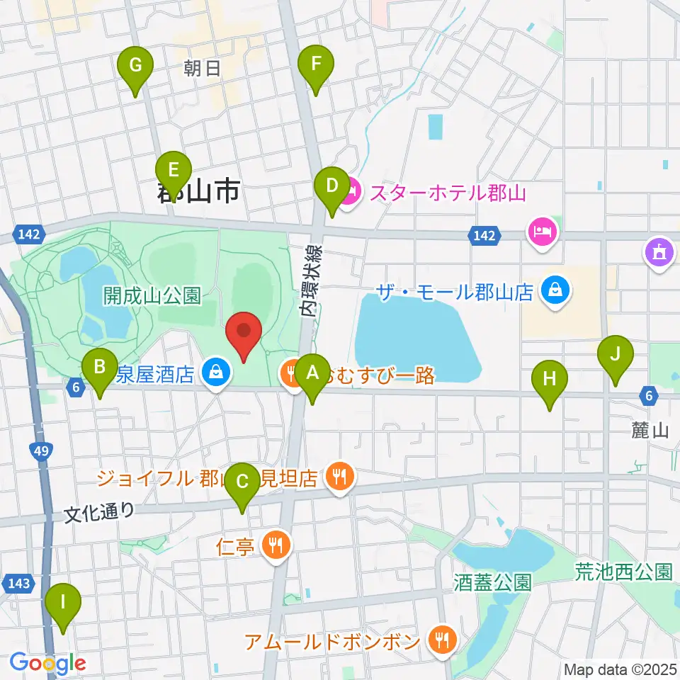 郡山しんきん開成山プール周辺のコンビニエンスストア一覧地図
