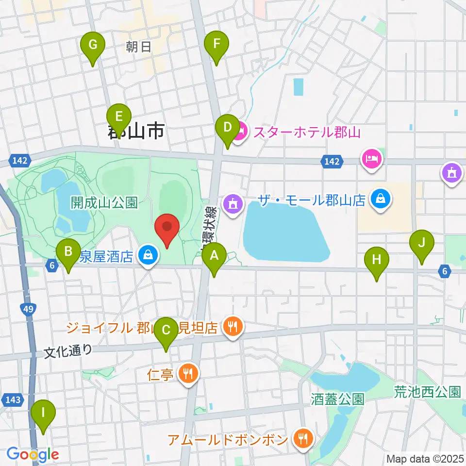 郡山しんきん開成山プール周辺のコンビニエンスストア一覧地図