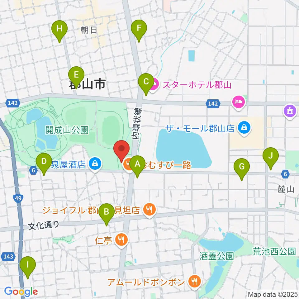 ミューカルがくと館周辺のコンビニエンスストア一覧地図