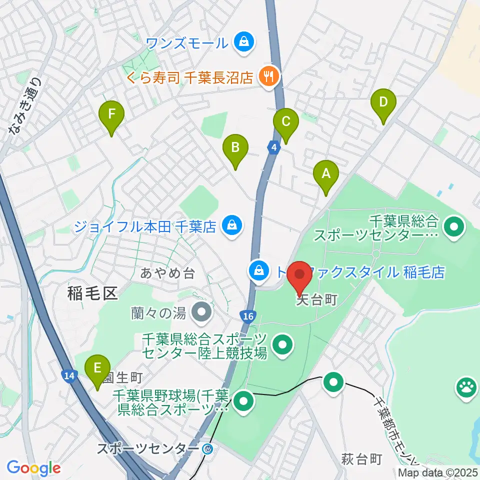 千葉県総合スポーツセンター第2陸上競技場周辺のコンビニエンスストア一覧地図
