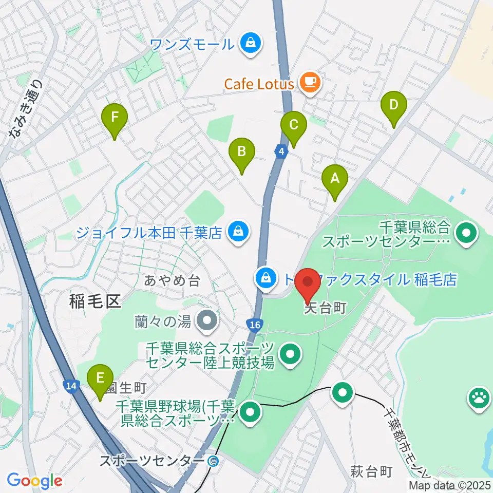 千葉県総合スポーツセンター第2陸上競技場周辺のコンビニエンスストア一覧地図