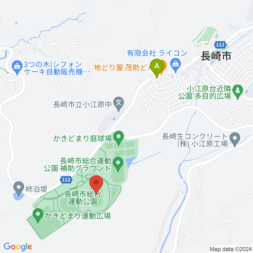 長崎市総合運動公園陸上競技場周辺のコンビニエンスストア一覧地図