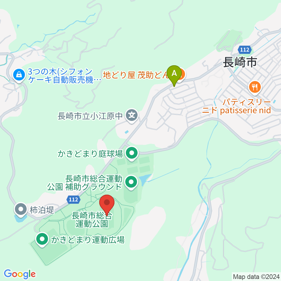 長崎市総合運動公園陸上競技場周辺のコンビニエンスストア一覧地図