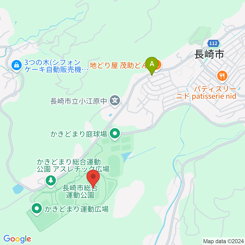 長崎市総合運動公園陸上競技場周辺のコンビニエンスストア一覧地図