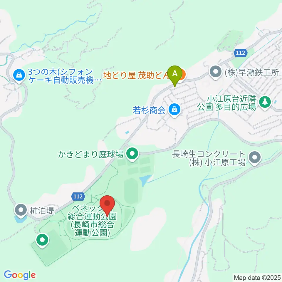 ベネックス総合運動公園陸上競技場周辺のコンビニエンスストア一覧地図