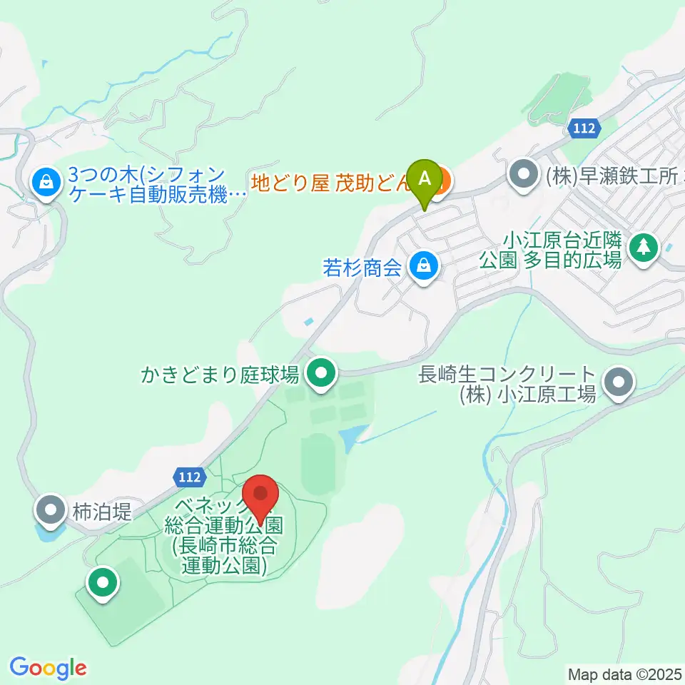 ベネックス総合運動公園陸上競技場周辺のコンビニエンスストア一覧地図