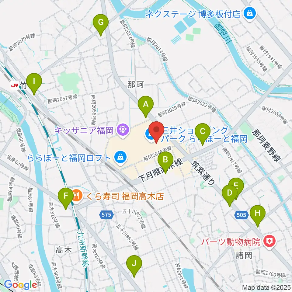 TOHOシネマズららぽーと福岡周辺のコンビニエンスストア一覧地図