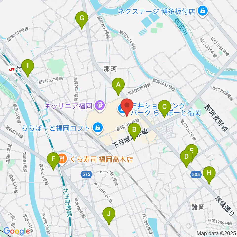 TOHOシネマズららぽーと福岡周辺のコンビニエンスストア一覧地図