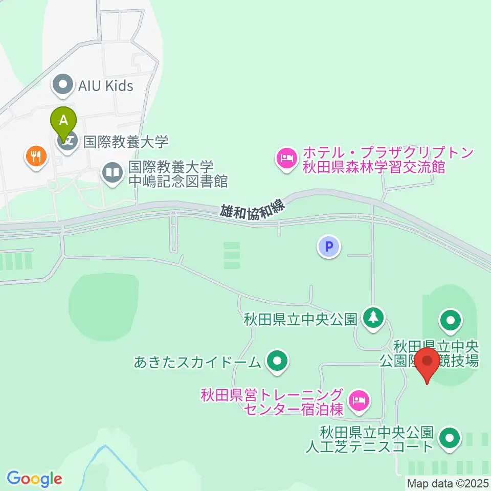 秋田県立中央公園陸上競技場周辺のコンビニエンスストア一覧地図
