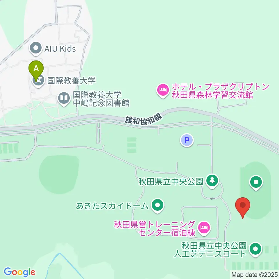 秋田県立中央公園陸上競技場周辺のコンビニエンスストア一覧地図