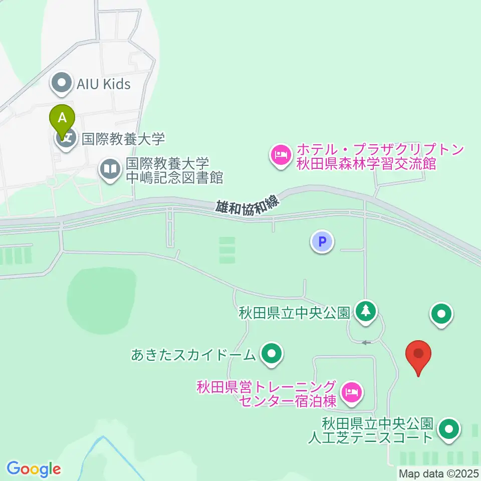 秋田県立中央公園陸上競技場周辺のコンビニエンスストア一覧地図
