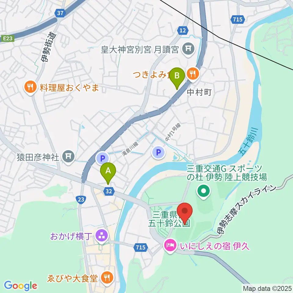 三重交通Gスポーツの杜伊勢第二陸上競技場周辺のコンビニエンスストア一覧地図