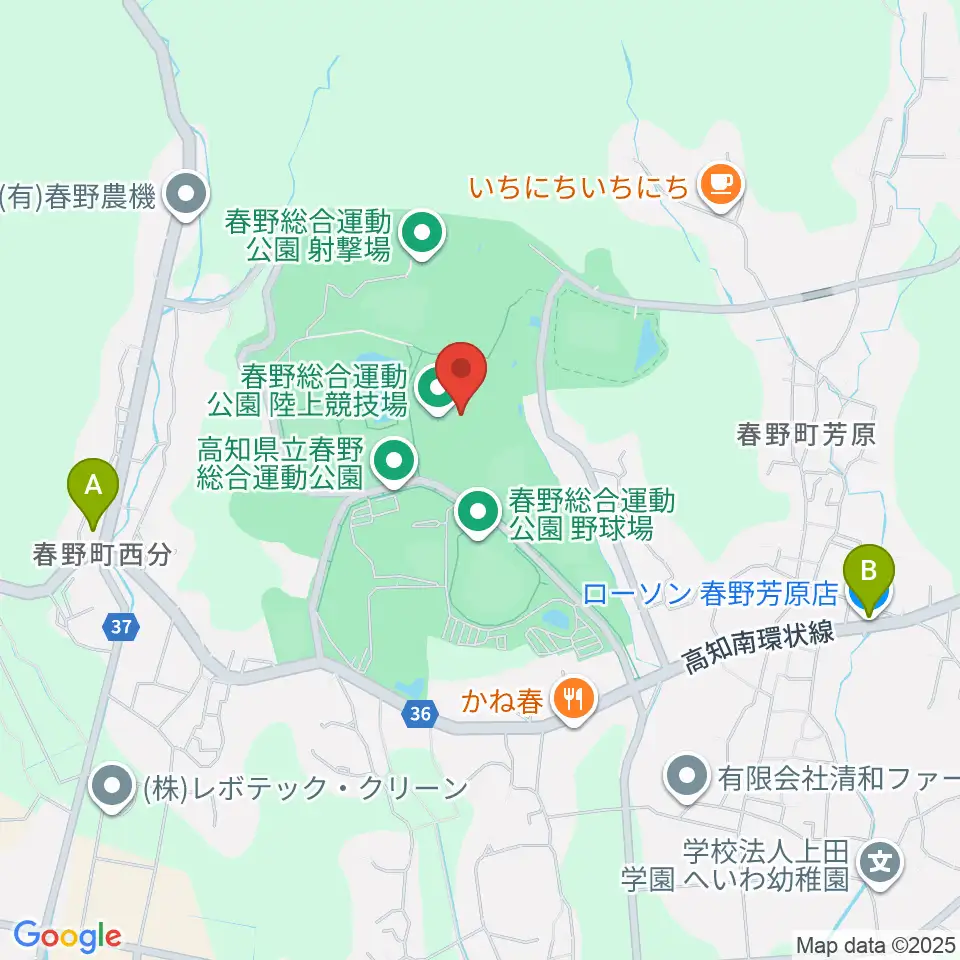 春野総合運動公園陸上競技場周辺のコンビニエンスストア一覧地図
