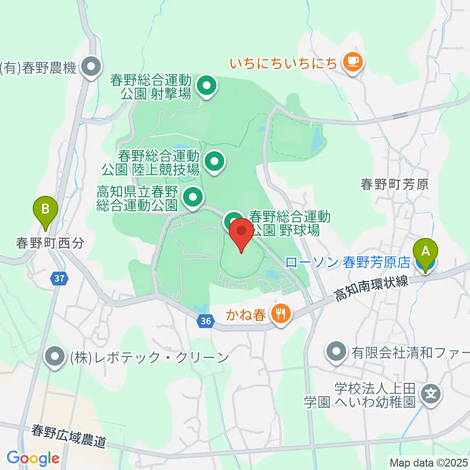 春野総合運動公園野球場周辺のコンビニエンスストア一覧地図