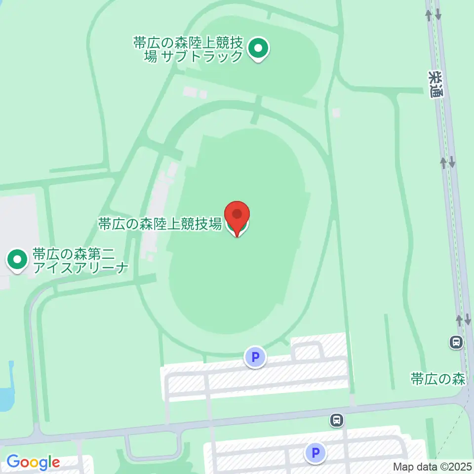 帯広の森陸上競技場周辺のコンビニエンスストア一覧地図