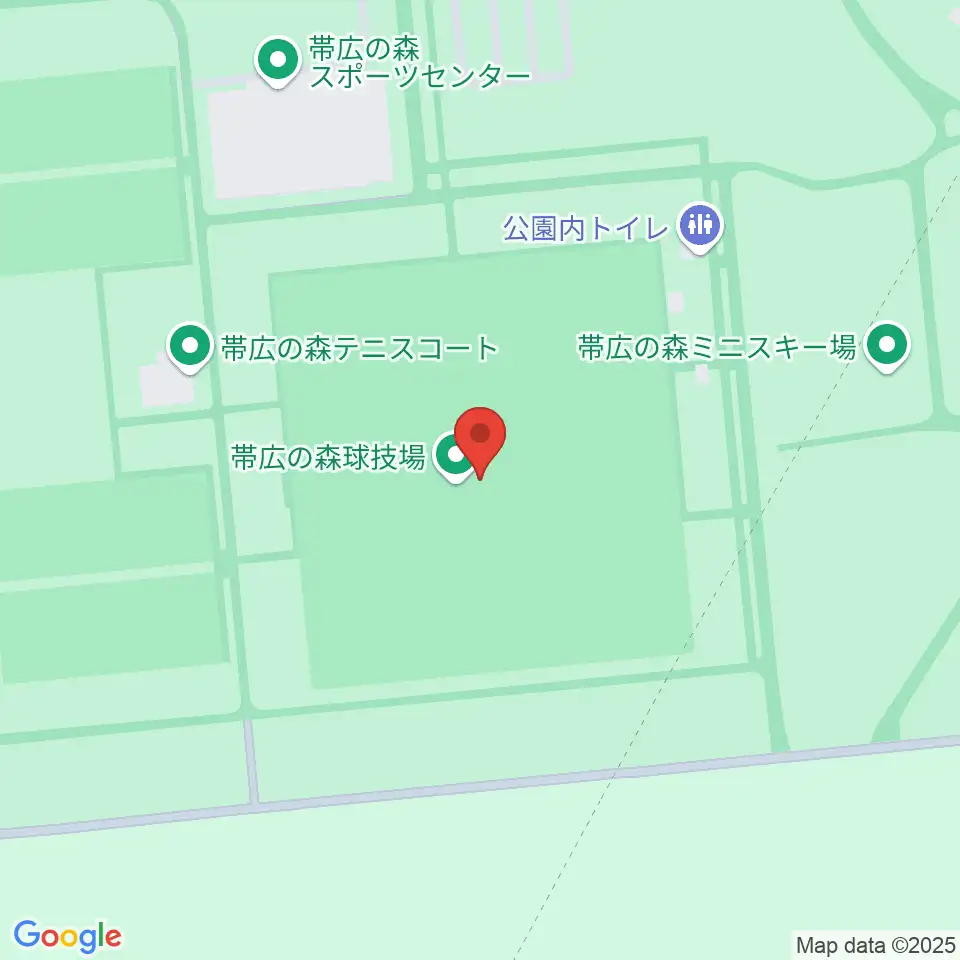 帯広の森球技場周辺のコンビニエンスストア一覧地図