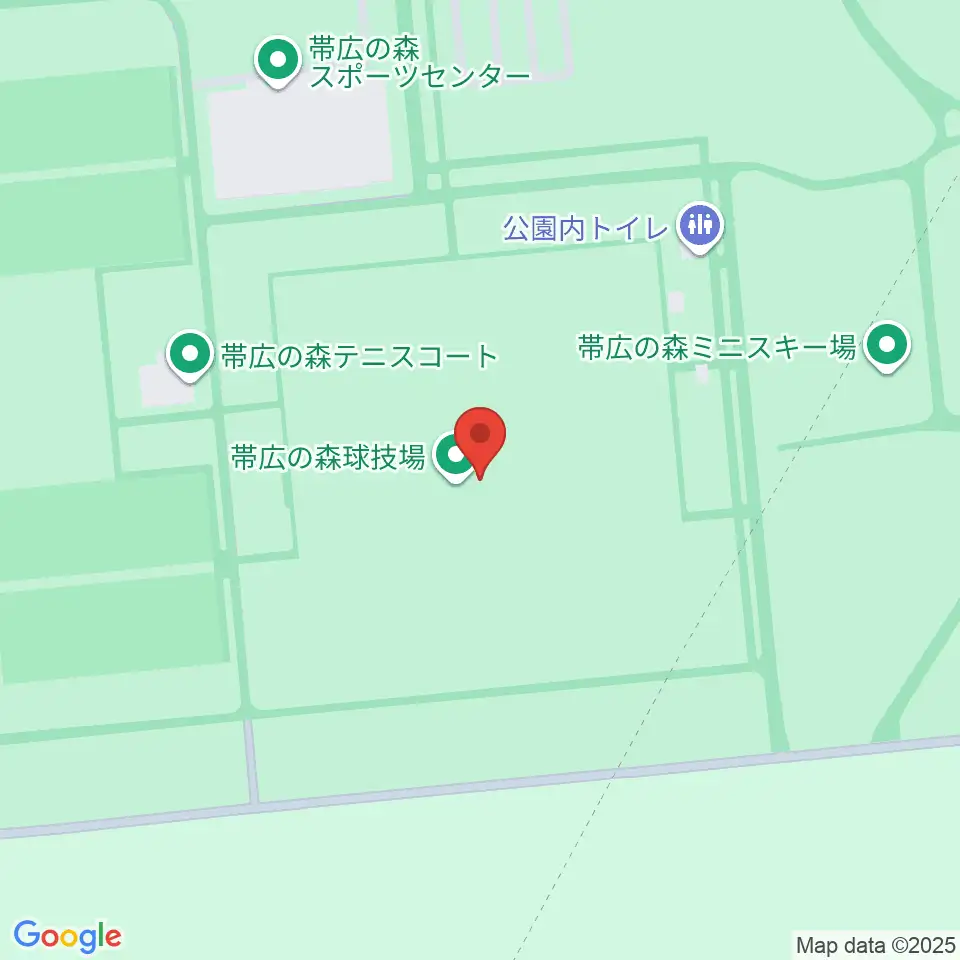 帯広の森球技場周辺のコンビニエンスストア一覧地図
