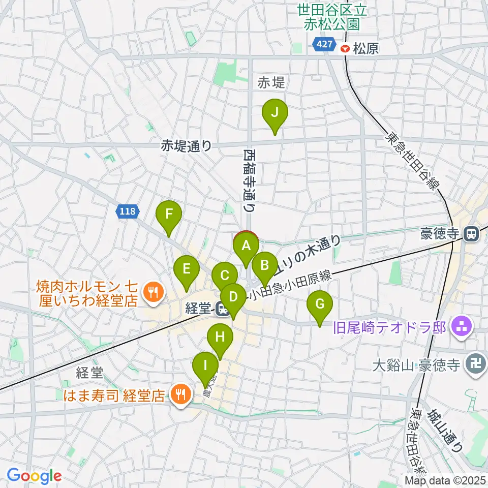 タッドポウルスタジオ経堂周辺のコンビニエンスストア一覧地図
