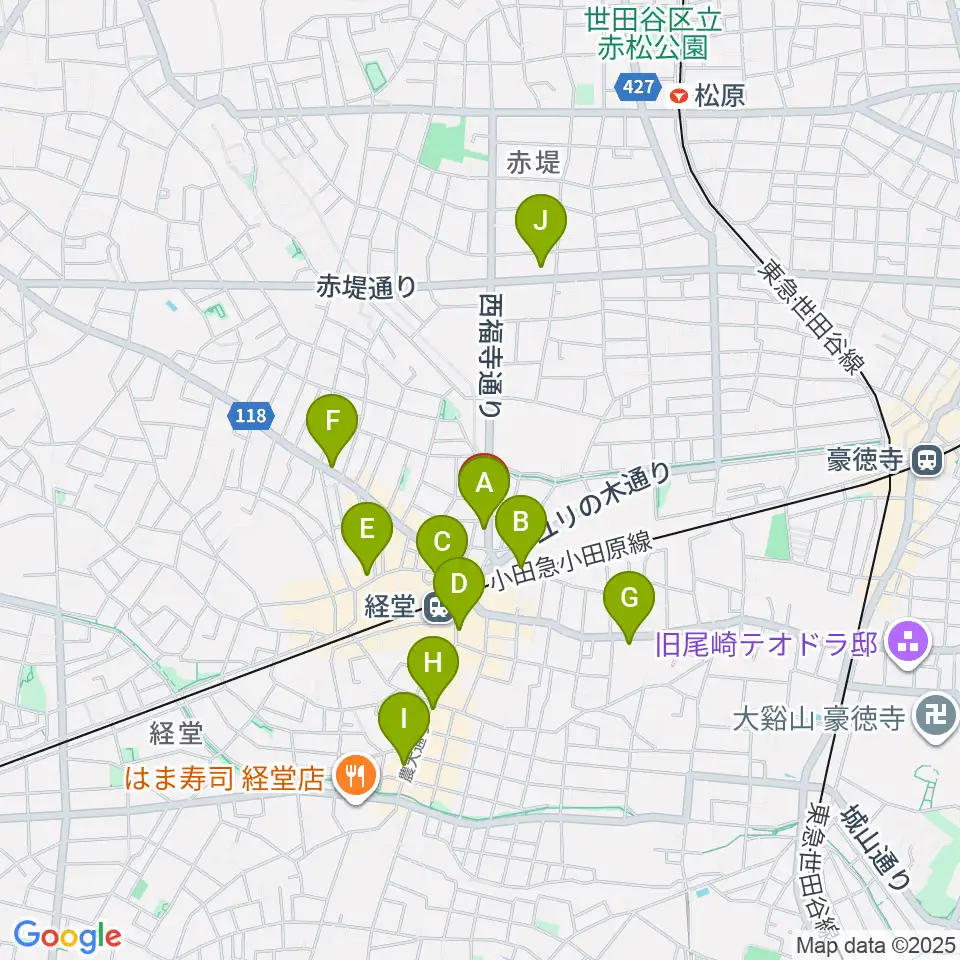 タッドポウルスタジオ経堂周辺のコンビニエンスストア一覧地図