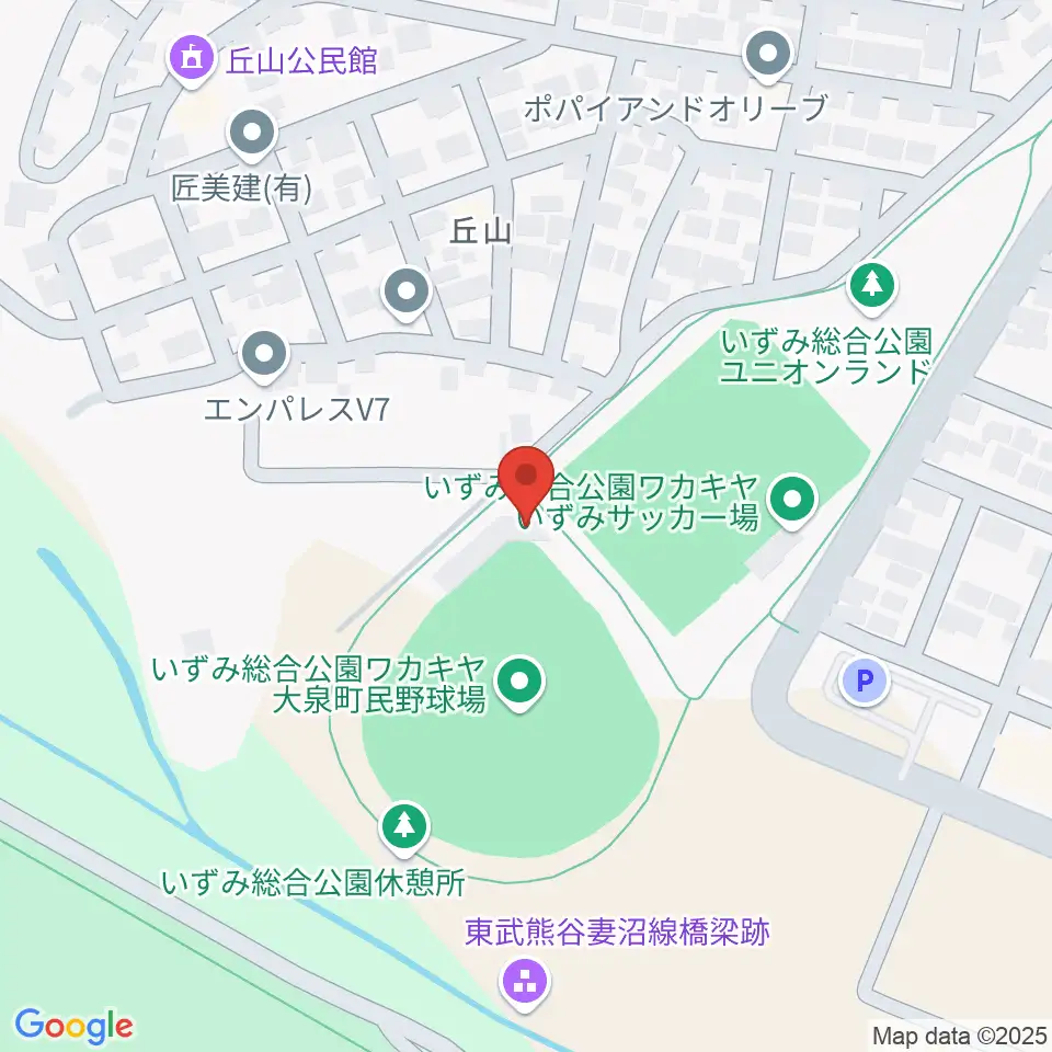 いずみ総合公園ワカキヤ大泉町民野球場周辺のコンビニエンスストア一覧地図