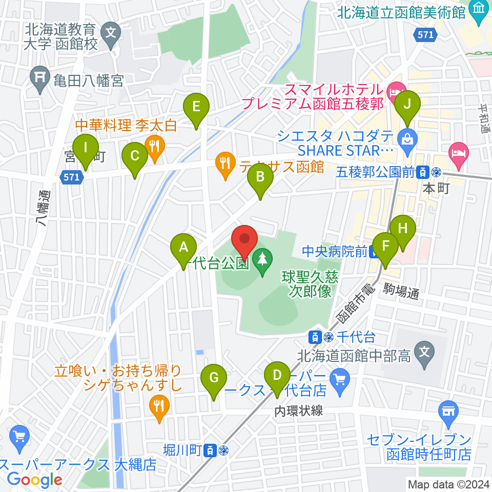 千代台公園陸上競技場周辺のコンビニエンスストア一覧地図