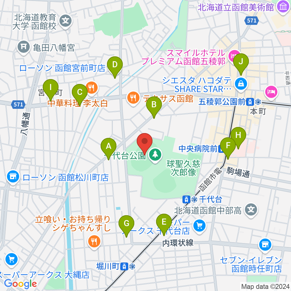 千代台公園陸上競技場周辺のコンビニエンスストア一覧地図